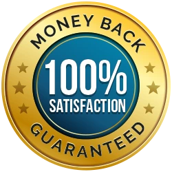 Money-back guarantee badge, 100% satisfaction